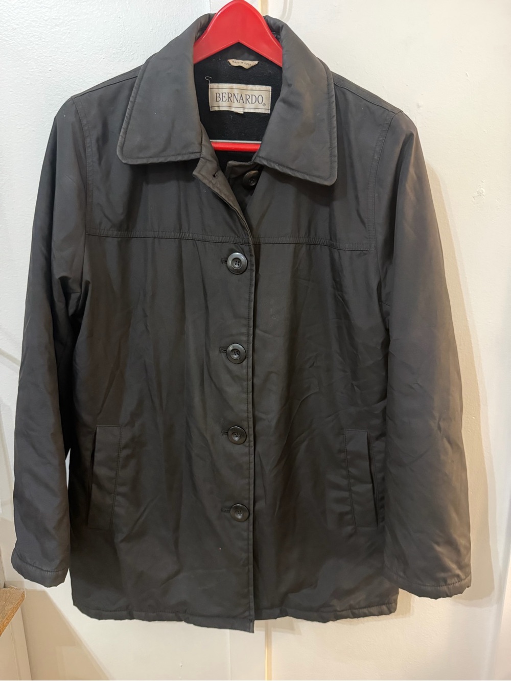 Bernardo Women's Gray Button-Front Pea Coat